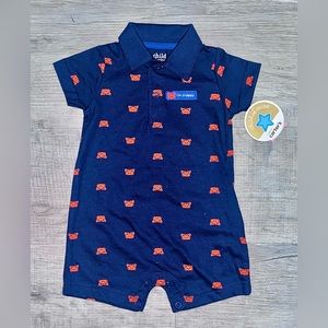 Brand New Carter’s navy blue baby boy collared romper